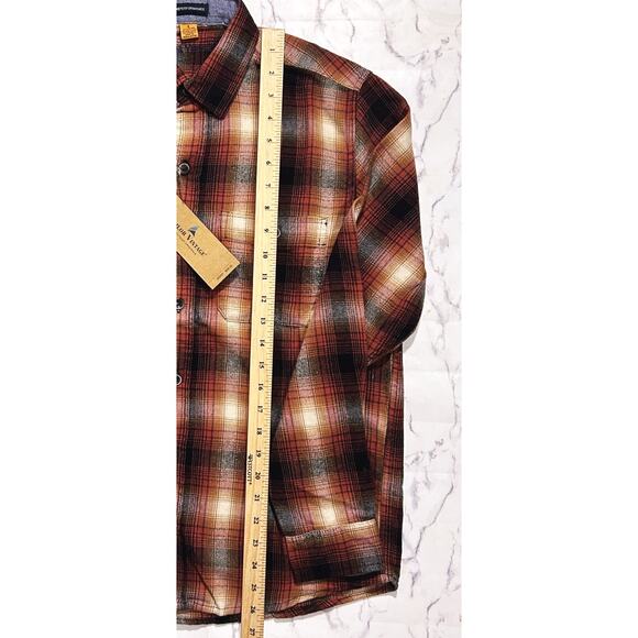 NWT Tailor Vintage Luxe Performance Stretch Plaid Flannel Shirt Small - Picture 2 of 8